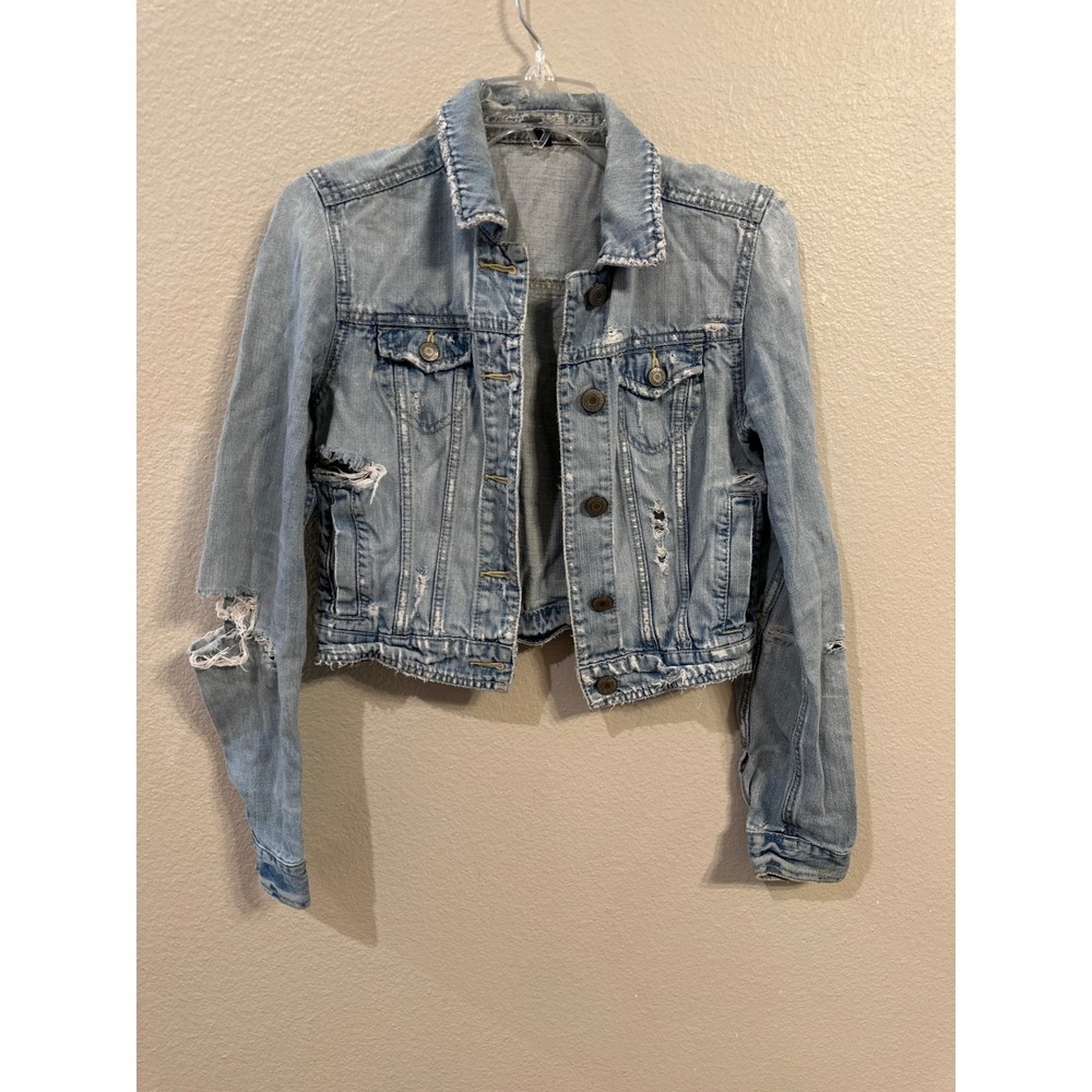 AMERICAN EAGLE Distressed Denim  Jacket American Eagle Outfitters Size‎ Small